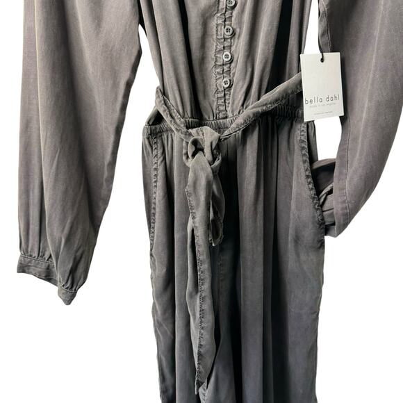 BELLA DAHL  button front raglan jumpsuit Dark Espresso Size Large NWT - Picture 9 of 14